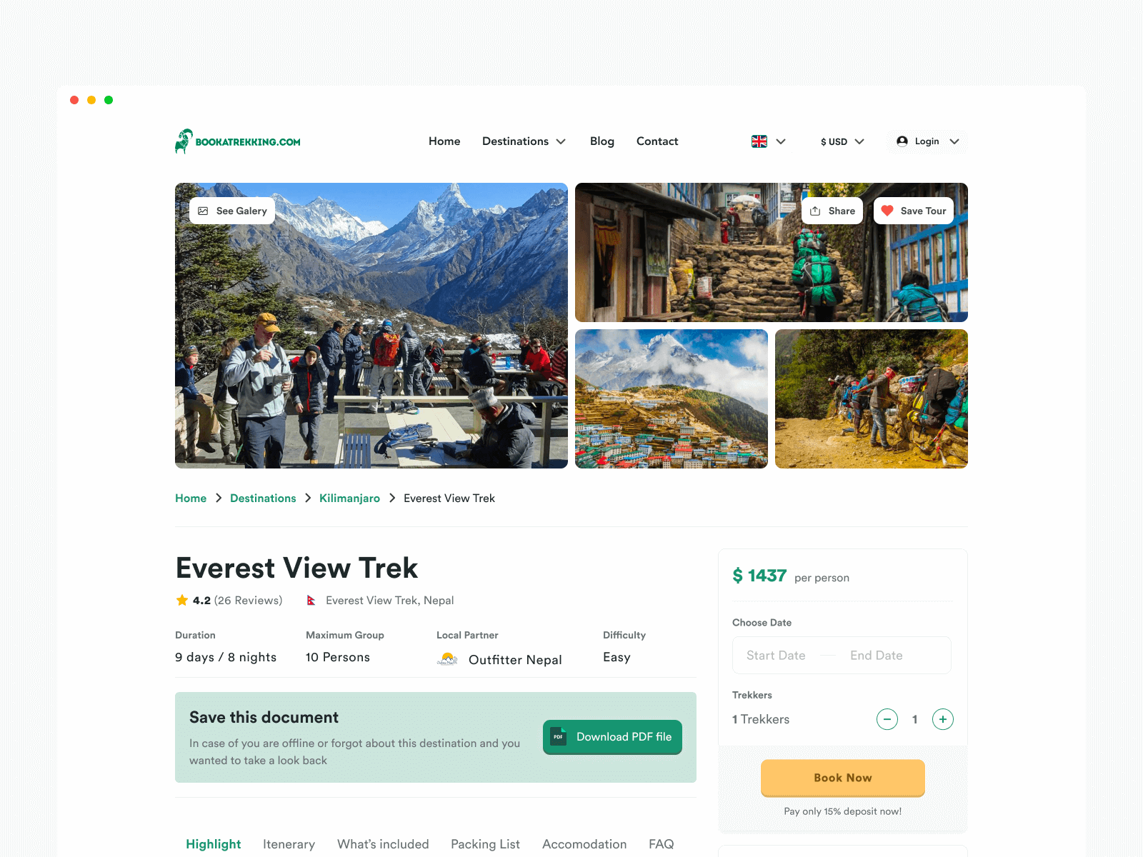 Bookatrekking redesign