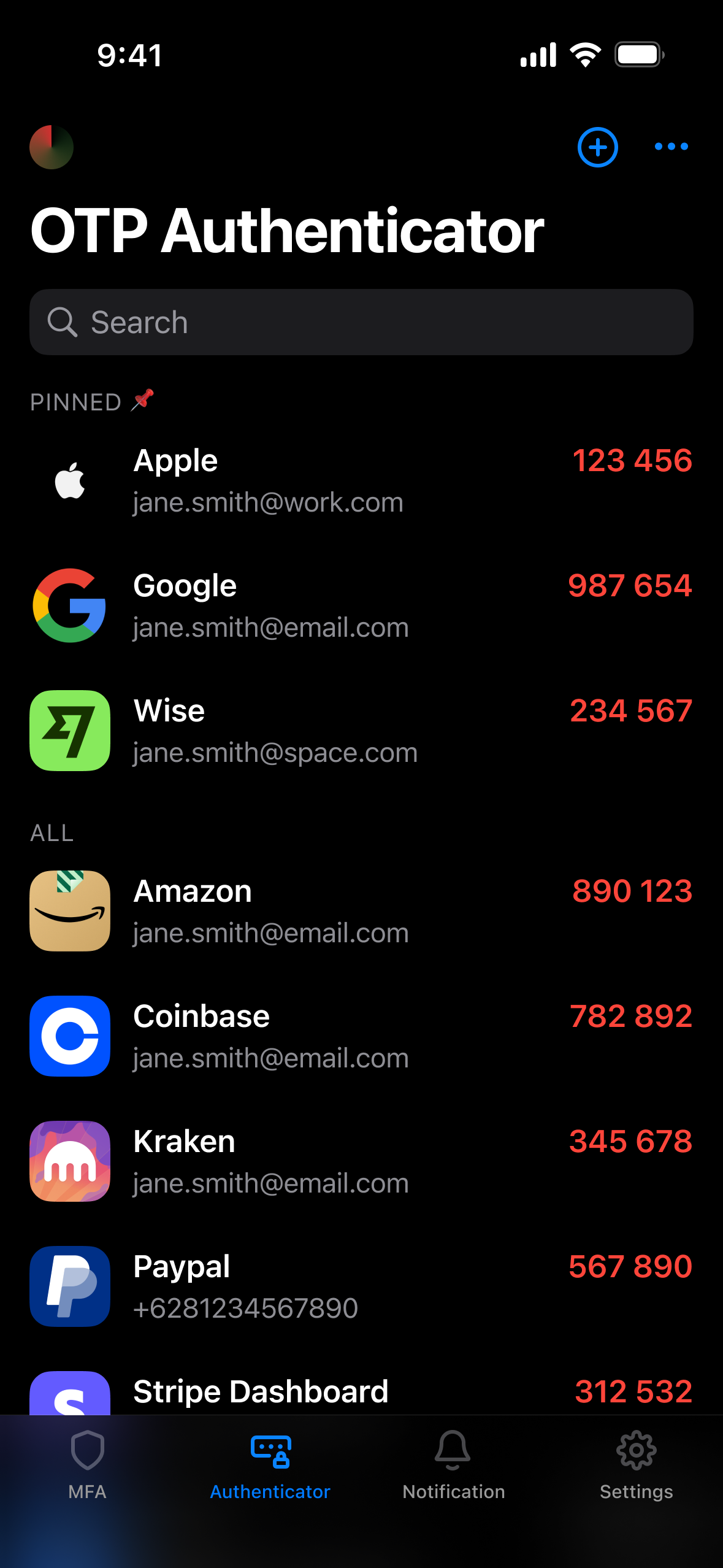 OTP Authenticator iOS