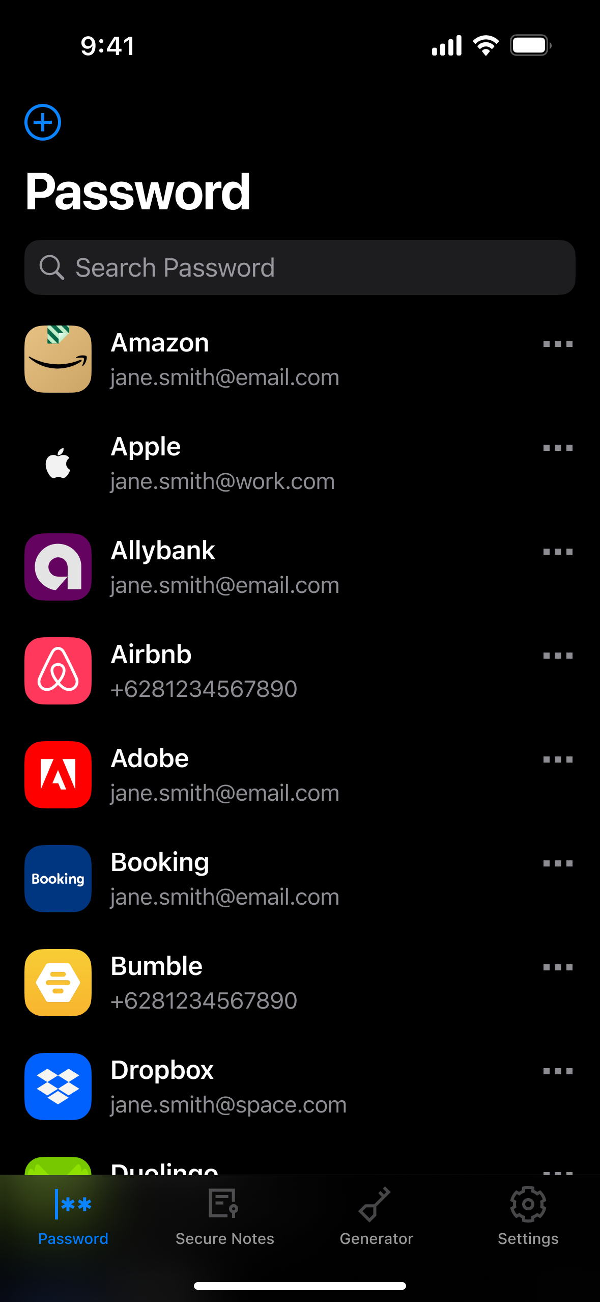 Password Manager iOS